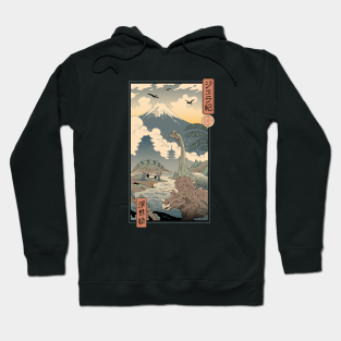 Dinosaur Hoodie - Jurassic Ukiyo-e 1 by Vincent Trinidad Art